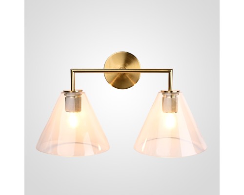 Бра RH Utilitaire Funnel Shade Double Sconce Brass