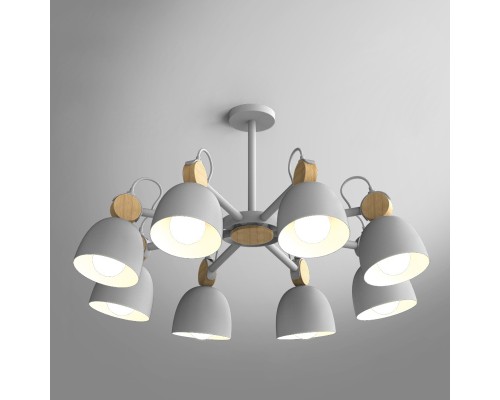 Люстра на штанге ROLLA 8 Gray