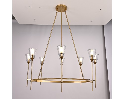 Люстра на штанге TORCHE DE VERRE Round Chandelier 8
