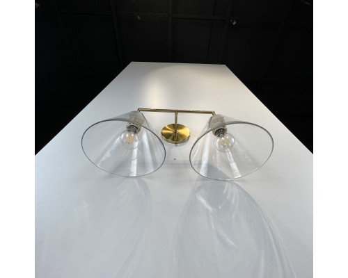 Бра RH Utilitaire Funnel Shade Double Sconce Brass