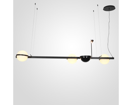 Реечный подвесной светильник PALMA Wall lamp 3 шара + 1 вазон горизонтальная ImperiumLoft