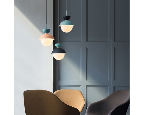 Подвесной светильник POMPON Черный - Голубой