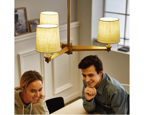 Люстра на штанге Jorgenson D85 Beige/Dark wood