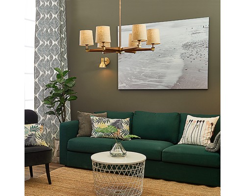 Люстра на штанге Jorgenson D85 Beige/Dark wood