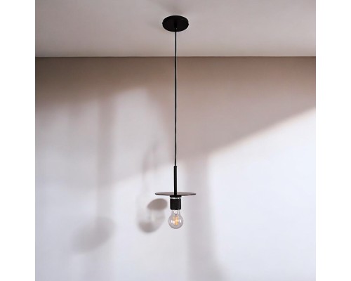 Подвесной светильник RH Utilitaire Disk Shade Pendant Black ImperiumLoft