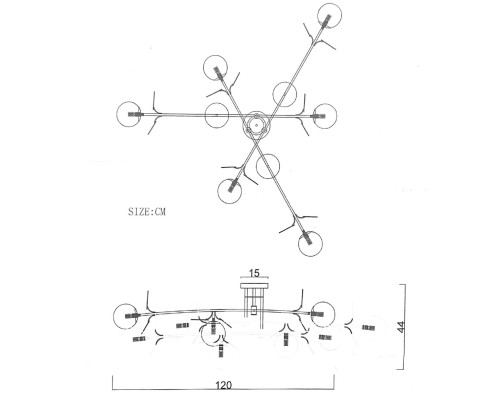 Потолочная люстра Light of MATISSE B D120 Black Multicolor ImperiumLoft