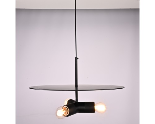 Люстра RH Utilitaire Disk Triple Pendant Black ImperiumLoft