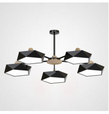 Люстра на штанге GEOMETRIC CH 5 черная ImperiumLoft