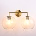 Бра RH Utilitaire Globe Shade Double Sconce Brass