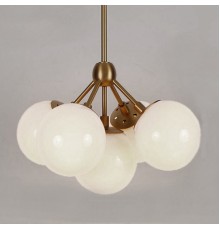 Люстра Modo 5 Brass color  & white glass ImperiumLoft
