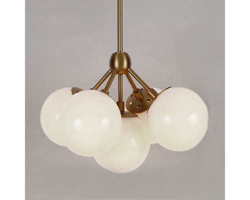 Люстра Modo 5 Brass color  & white glass