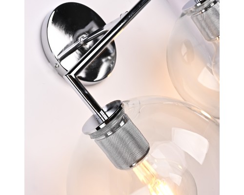 Бра RH Utilitaire Globe Shade Double Sconce Silver