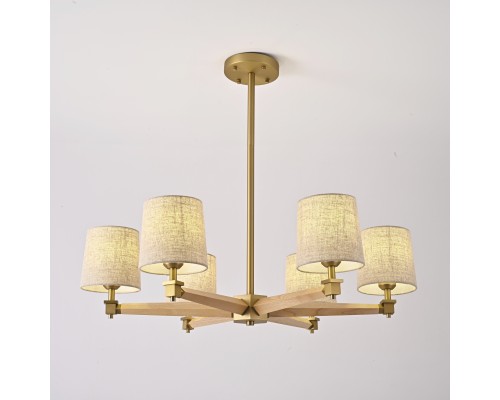 Люстра на штанге Jorgenson D85 Beige/Light wood ImperiumLoft