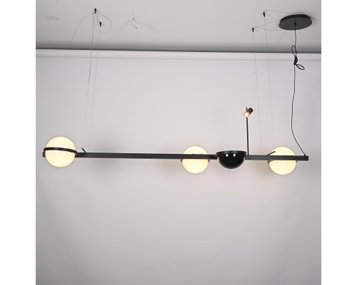 Реечный подвесной светильник PALMA Wall lamp 3 шара + 1 вазон горизонтальная ImperiumLoft