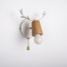 Бра с рожками DEER A SWITCH White/Light wood ImperiumLoft