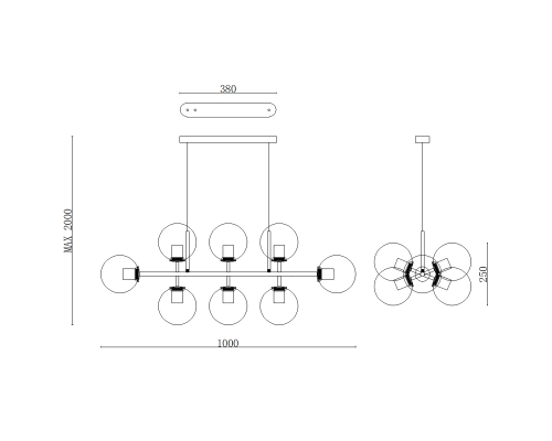 Подвесная люстра Staggered Glass Chandelier 8