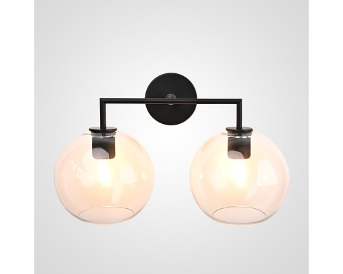 Бра RH Utilitaire Globe Shade Double Sconce Black