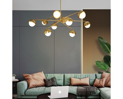 Люстра на штанге KENDALL L10 Black Gold ImperiumLoft