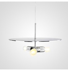 Люстра RH Utilitaire Disk Triple Pendant Silver ImperiumLoft