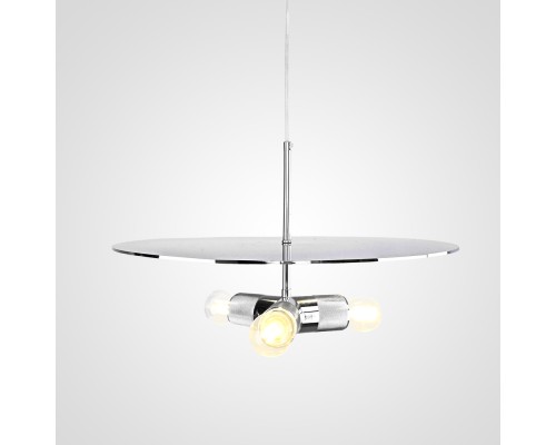 Люстра RH Utilitaire Disk Triple Pendant Silver ImperiumLoft