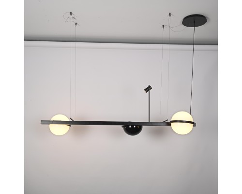 Реечный подвесной светильник PALMA Wall lamp 2 шара + 1 вазон горизонтальная ImperiumLoft