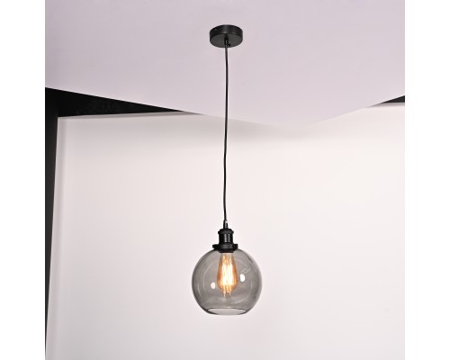 Подвесной светильник Loft Clear Glass Sphere Cloche Дымчатый ImperiumLoft