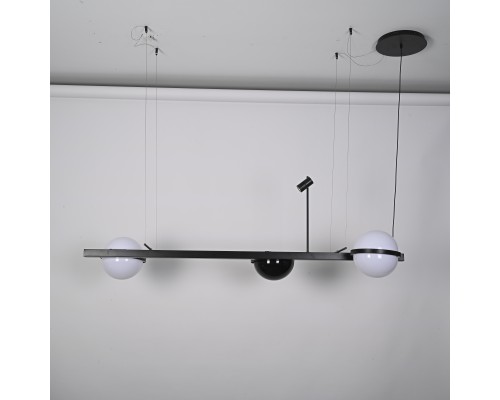 Реечный подвесной светильник PALMA Wall lamp 2 шара + 1 вазон горизонтальная ImperiumLoft