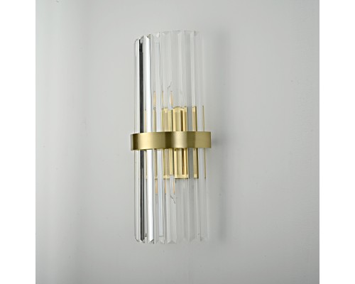 Бра Odeon Clear Glass Gold metal Wall Lamp ImperiumLoft