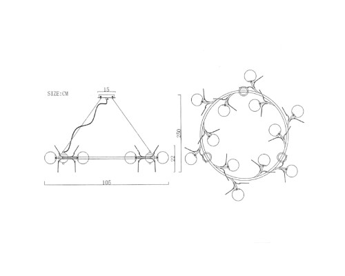 Подвесная люстра Light of MATISSE R D105 ImperiumLoft