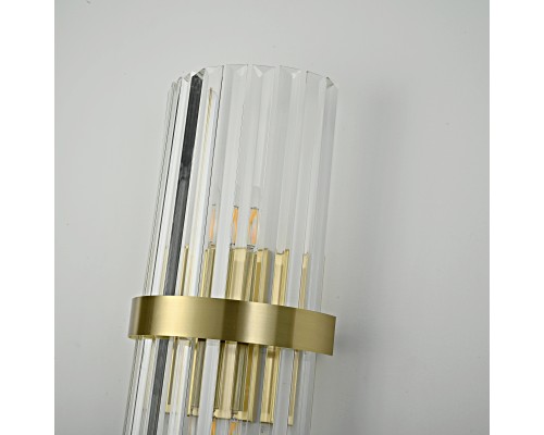 Бра Odeon Clear Glass Gold metal Wall Lamp ImperiumLoft
