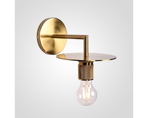 Бра RH Utilitaire Knurled Disk Shade Sconce Brass