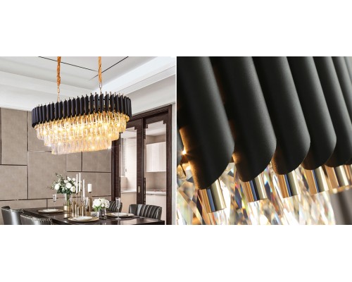 Подвесная люстра Empire Black Rectangular Chandelier Crystal ImperiumLoft
