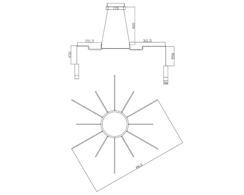 Подвесной свеильник Wireflow LED Black Suspension lam 13 ImperiumLoft