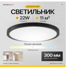 Потолочный светильник SLIM D30 Чёрный ImperiumLoft