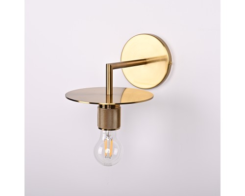 Бра RH Utilitaire Knurled Disk Shade Sconce Brass