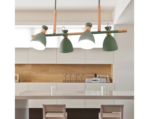 Подвесной реечный светильник TRIF WOOD LONG Green