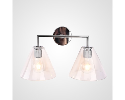 Бра RH Utilitaire Funnel Shade Double Sconce Silver