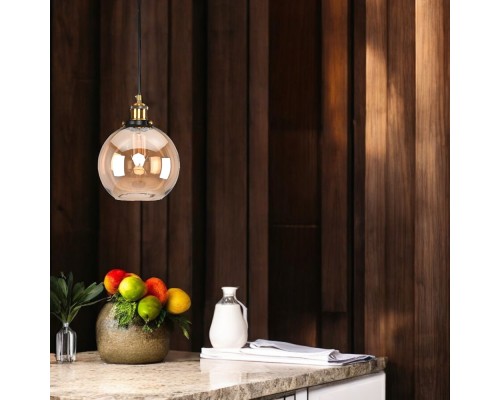 Подвесной светильник Loft Clear Glass Sphere Cloche Дымчатый ImperiumLoft