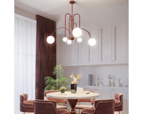 Люстра на штанге DAY L6 D75 Red ImperiumLoft