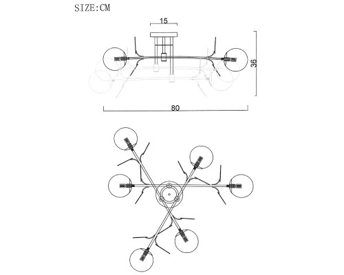 Потолочная люстра Light of MATISSE B D80 Gold Multicolor ImperiumLoft
