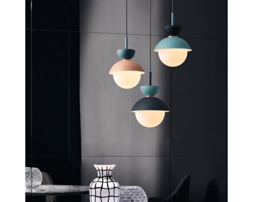 Подвесной светильник POMPON Черный - Голубой