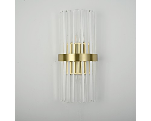 Бра Odeon Clear Glass Gold metal Wall Lamp ImperiumLoft