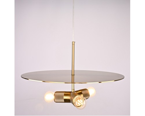 Люстра RH Utilitaire Disk Triple Pendant Brass ImperiumLoft