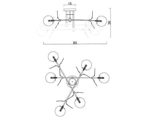 Потолочная люстра Light of MATISSE B D80 Black Multicolor ImperiumLoft