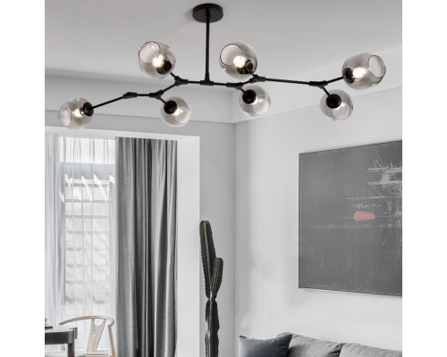 Люстра на штанге Адель Branching Bubble Chandelier L11 Black Amber ImperiumLoft