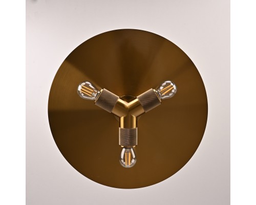 Люстра RH Utilitaire Disk Triple Pendant Brass ImperiumLoft