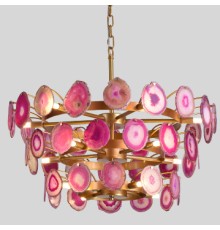 Подвесная люстра Agate Burst Chandelier 3 Round pink D70 ImperiumLoft
