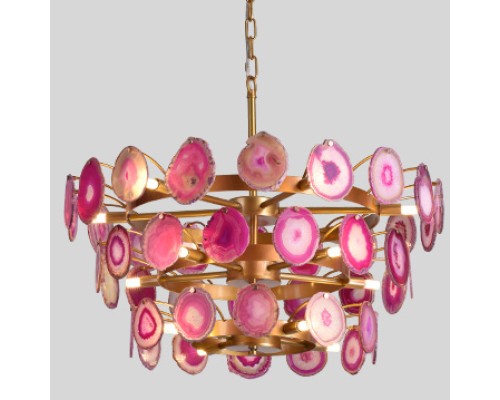 Подвесная люстра Agate Burst Chandelier 3 Round pink D70