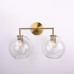 Бра RH Utilitaire Globe Shade Double Sconce Brass