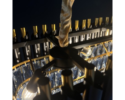 Подвесная люстра Empire Black Rectangular Chandelier Crystal ImperiumLoft